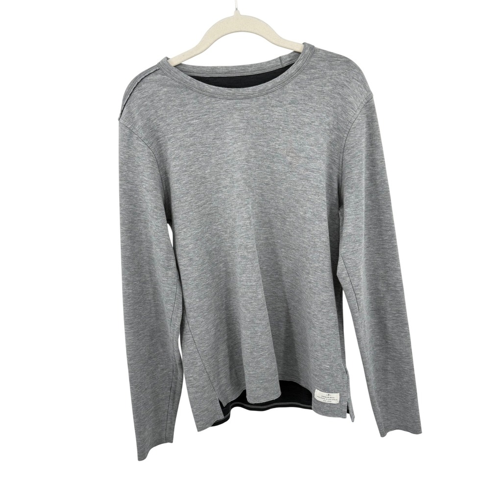 7‎ For All Mankind Long Sleeve Shirt Men S Gray Raw Edge Side Slit